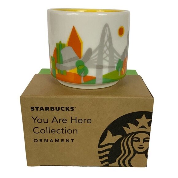 Starbucks Dallas Mini Coffee Cup Ceramic Christmas Ornament 2018 You Are Here - Picture 2 of 6